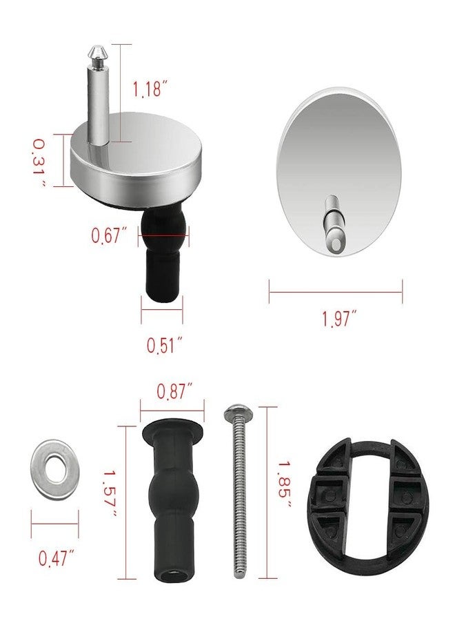 BornFeel Quick Release Top Hinge Fixings 2pcs Toilet Seat Hinge Fixings Universal Toilet Seat Top Fixing Part Toilet Top Fix Nuts Replacement with 50mm Base - Image 2