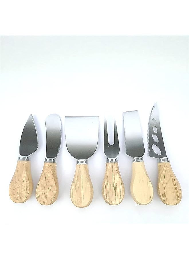 vesus Cheese Knives Set with Bamboo Handle and Stainless Steel  - Image 1