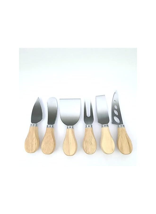 vesus Cheese Knives Set with Bamboo Handle and Stainless Steel  - Image 2