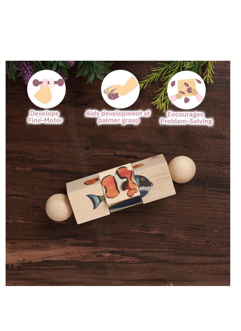 Ariro Rotating Fish Montessori puzzle Wooden Brain Teaser and Educational Toy for Visual and mental discrimination of toddlers and kids, Children's early learning & educational toys  - Image 4