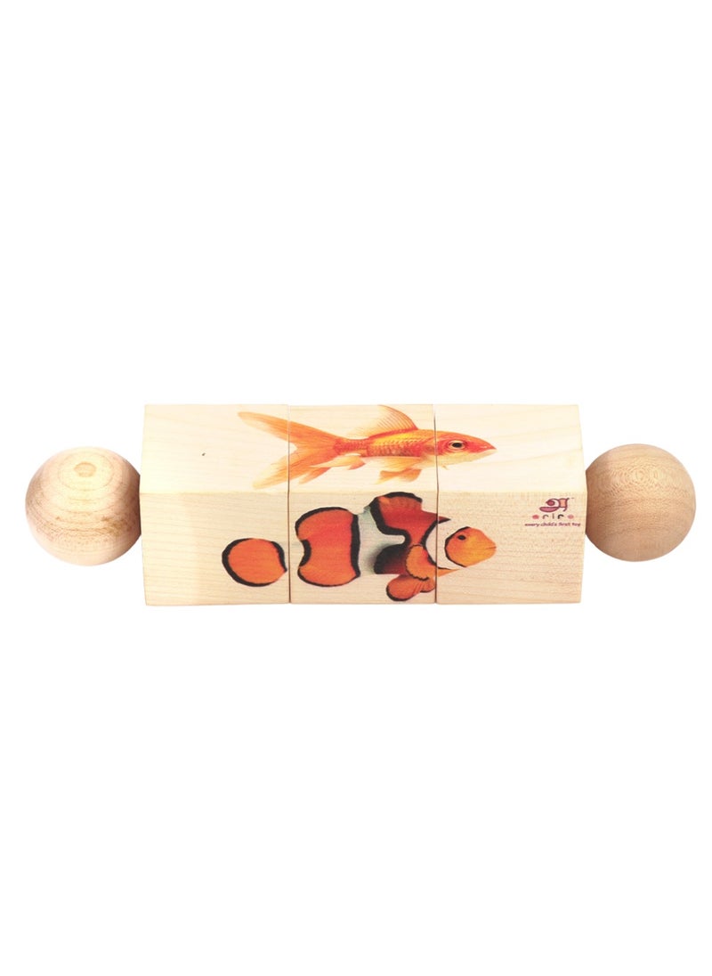 Ariro Rotating Fish Montessori puzzle Wooden Brain Teaser and Educational Toy for Visual and mental discrimination of toddlers and kids, Children's early learning & educational toys  - Image 1