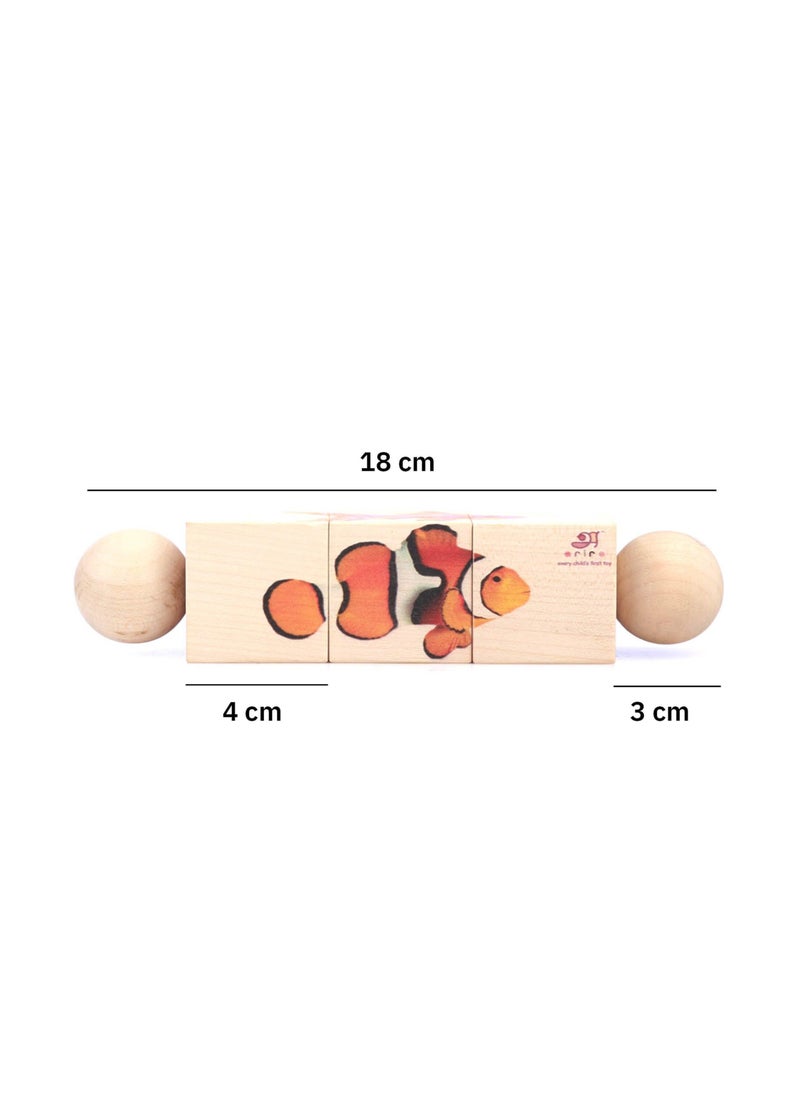 Ariro Rotating Fish Montessori puzzle Wooden Brain Teaser and Educational Toy for Visual and mental discrimination of toddlers and kids, Children's early learning & educational toys  - Image 2