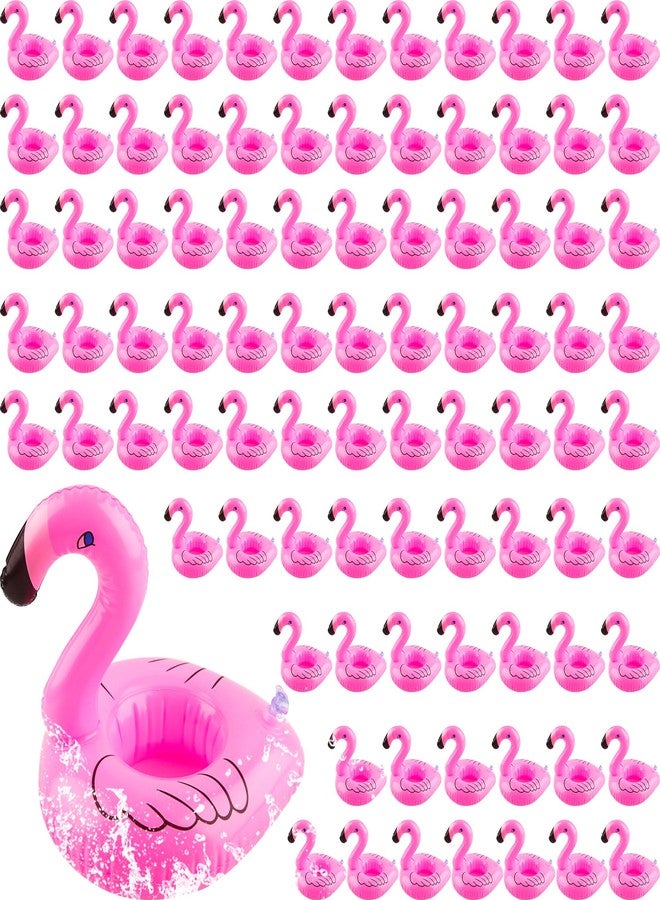 Sonarun 90 Pcs Inflatable Flamingo Drink Holder Bulk Pink Inflatable Flamingo Cup Holder Blow Up Flamingo Drink Float for Summer Birthday Carnival Beach Pool Party - Image 1