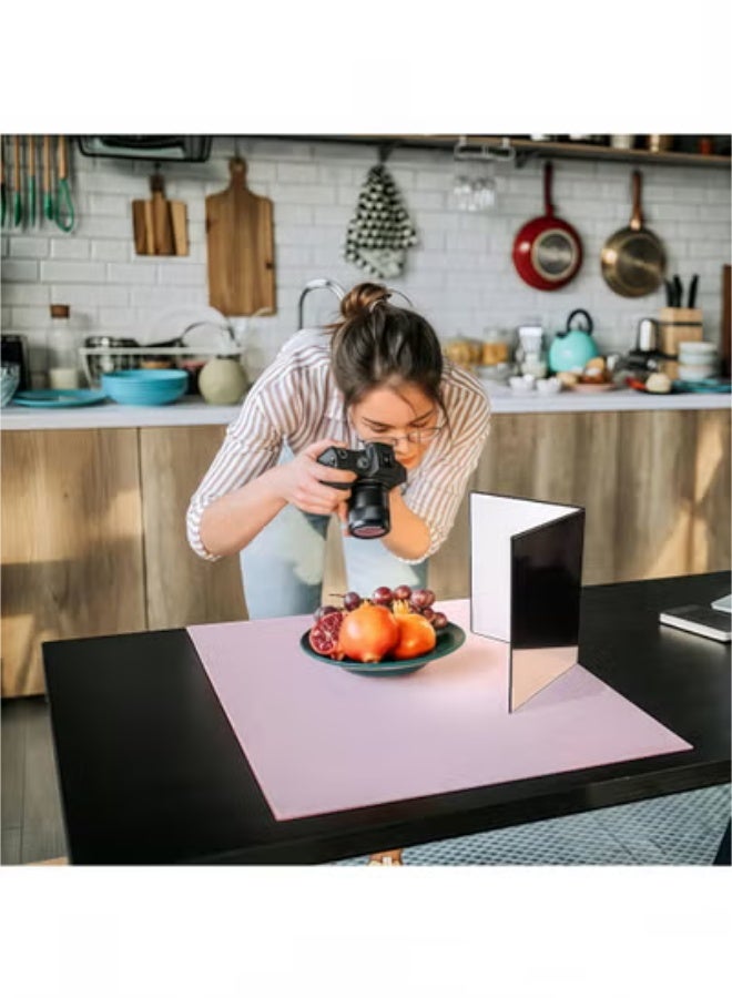fantasize Light Reflector 3 in 1 Photography Cardboard Diffuser A4 Folding Light Diffuser Board for Studio Product Photography Still Life Photo Shooting 29 * 21cm (Black/White/Silver) - Image 2