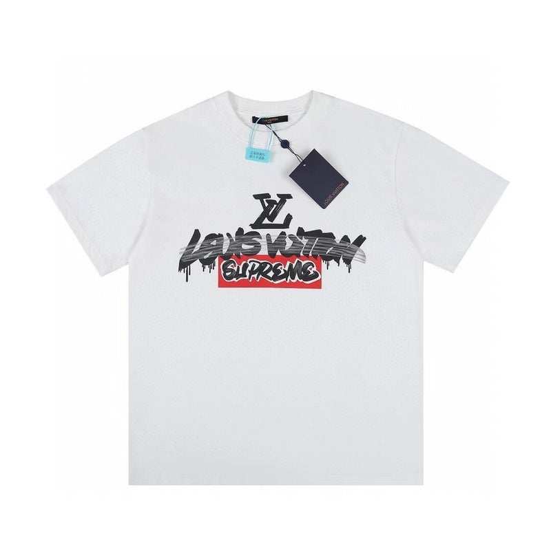 SUPREME 26FW New Trendy SUP American Retro Letter Print All-Match Short Sleeve T-Shirt - Image 1