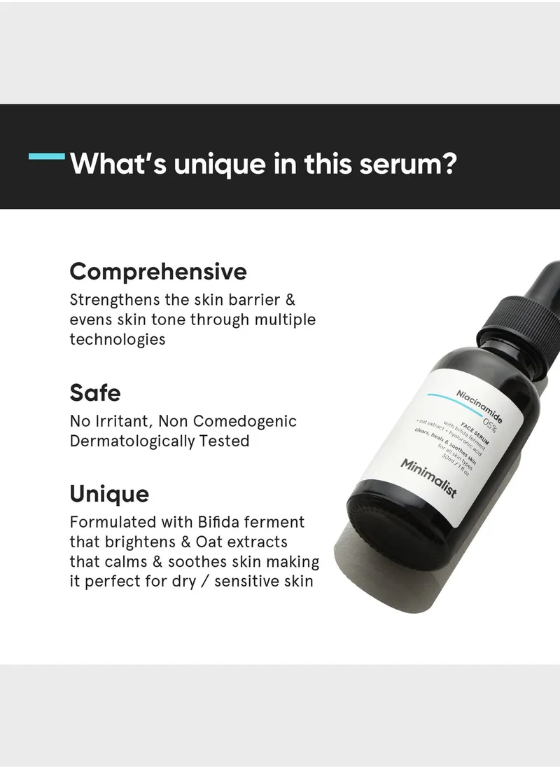 Minimalist Skincare Niacinamide 5% + Hyaluronic Acid Face Serum