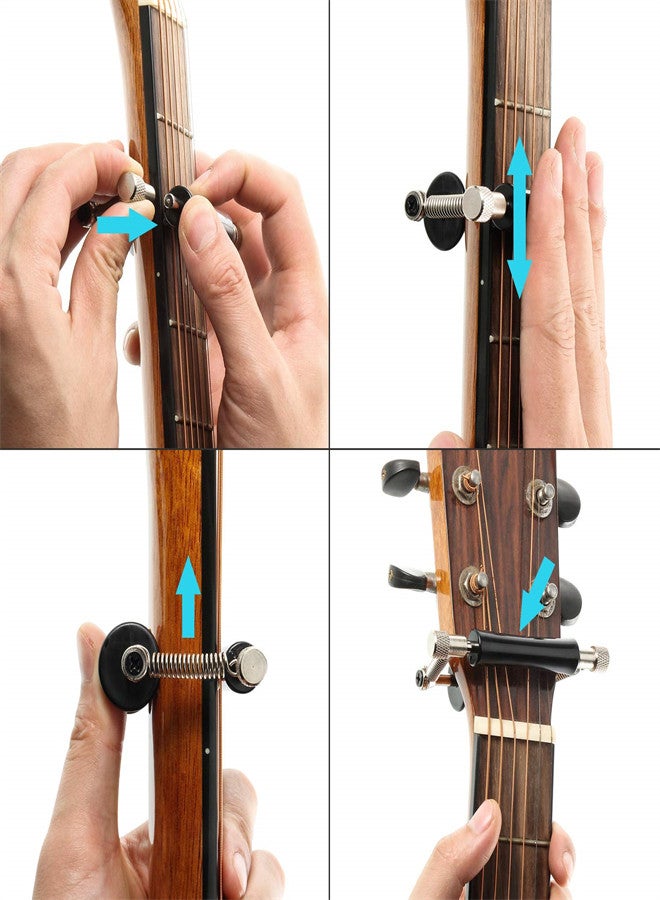 Luckam كابو متحرك للجيتار الكهربائي والأكوستيك، كابو منزلق قابل للتعديل لضبط النغمة، كابو من الفولاذ المقاوم للصدأ مثالي للوكاليلي، الماندولين، البانجو، وآلات الوتر مثل الأكوستيك الكلاسيكي الشعبي - Image 3