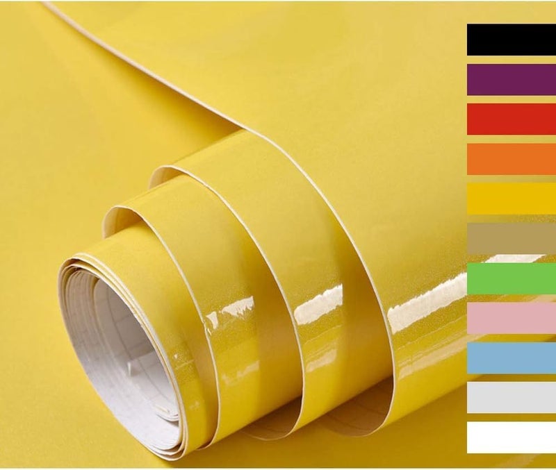 BPA Self-Adhesive Glitter Effect Vinyl Film Roll - Yellow - Image 1