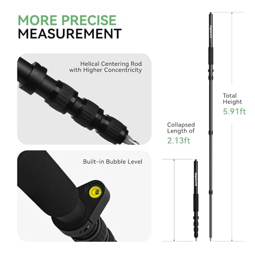 SingularXYZ Aluminum GPS Rover Rod Telescopic Survey Pole for Land Surveying & Engineering – RTK GPS/GNSS Accessory for Surveying and Measuring Poles(5.91ft/1.8m) - Image 4