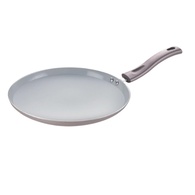 Prestige Ceraglide Duo Omni Tawa 28cm Non-Stick Ceramic Coating|Works On Gas & Induction|High Heating|Cool Touch Handle|Grey
