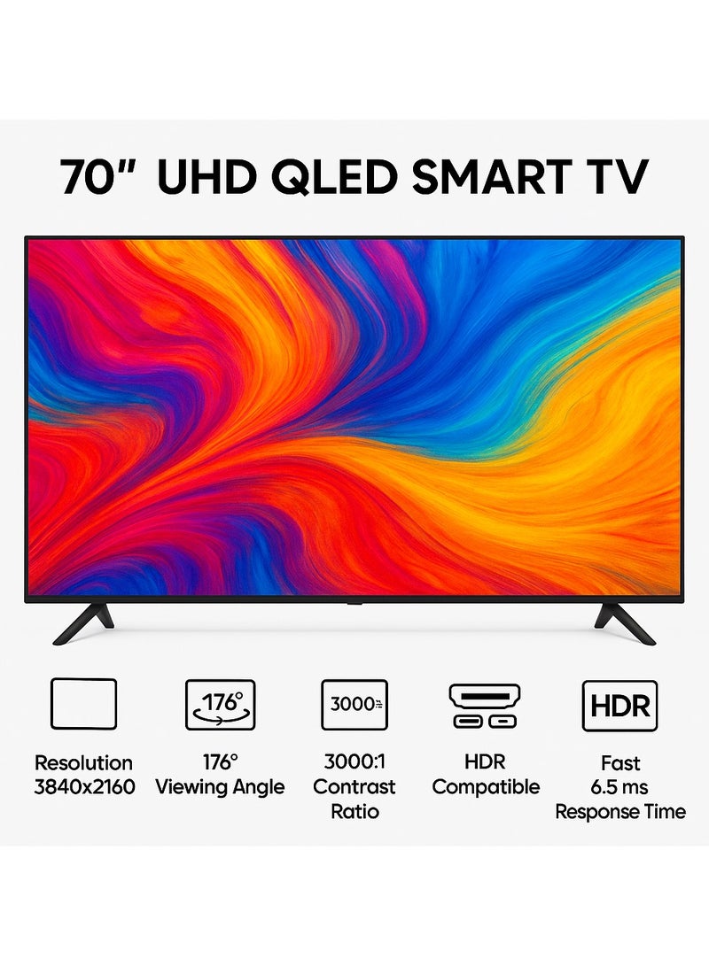 سرين شاشة سرين 70 بوصة سمارت QLED – دقة 4K UHD، نظام WebOS، ريموت ماجيك، تصميم بدون حواف – موديل: SRET-70S4KWQ1 - Image 2