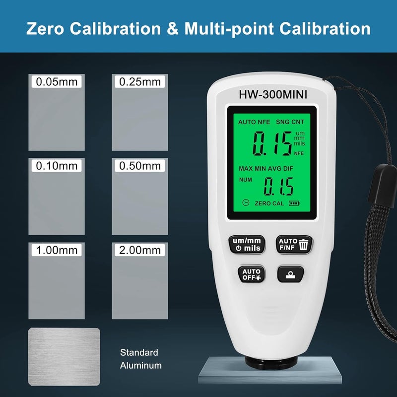 White Car Paint Thickness Meter Professional Coating Gauge Automatic Substrate Detection - Image 3