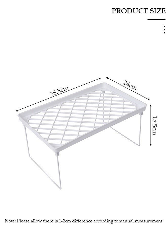 DUNISO منظم رف التخزين، رف قابل للطي للحمام، المطبخ، سطح المكتب، منظم شبكي خفيف الوزن قابل للطي لمستحضرات التجميل، الكتب، مستلزمات المطبخ، حل تخزين على السطح - Image 2
