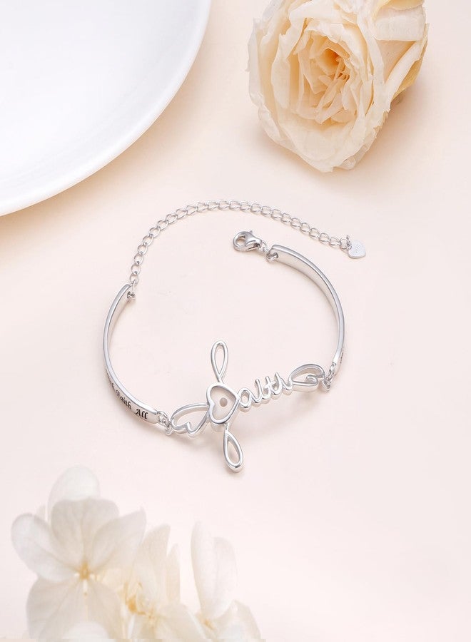 Flyow Easter Faith Cross Bracelet 925 Sterling Silver Adjustable Mustard Seed Bracelet Religious Christian Jewelry Birthday Chirstmas Gifts for Women(With Faith All Things Are Possible) - Image 2