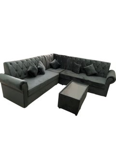 L Shape Velvat Sofa Set With Cushion & Table 5 Seaters  Grey-250x80x80 - pzsku/Z39A82FE4CA3E47D89BF9Z/45/_/1677780224/afd259a4-41c9-4814-9ab6-e4b76d5acdd0