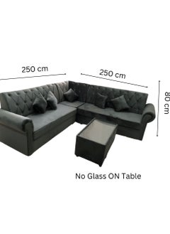 L Shape Velvat Sofa Set With Cushion & Table 5 Seaters  Grey-250x80x80 - pzsku/Z39A82FE4CA3E47D89BF9Z/45/_/1713539720/c3f66843-6c6c-40d4-9e1d-397ab5399bf9