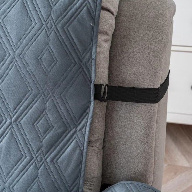 Light Gray Pet Friendly Two Seater Reclining Sofa Cover With Console Non Slip Washable Electric Sofa Protector With Pockets For Living Room Home Theater And RV Use - Image 5