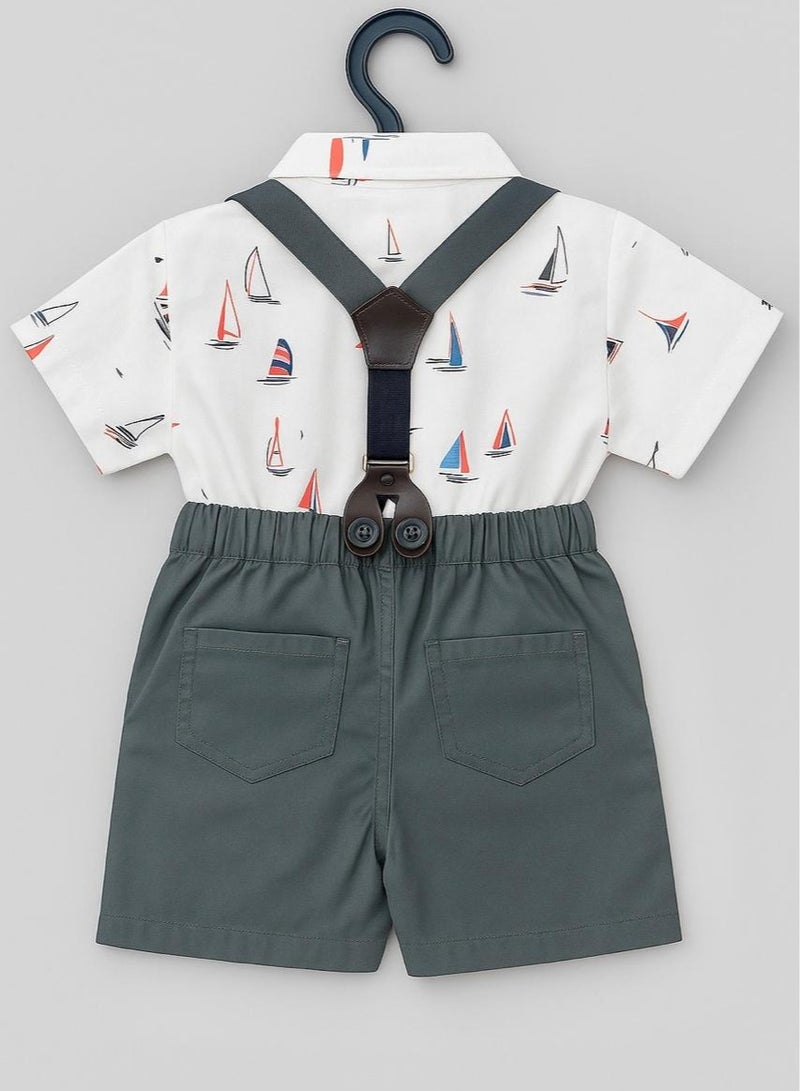 ANDRINA Baby Boys Formal Suit, Romper Suit with Bowtie, Formal Pants Set. - Image 4