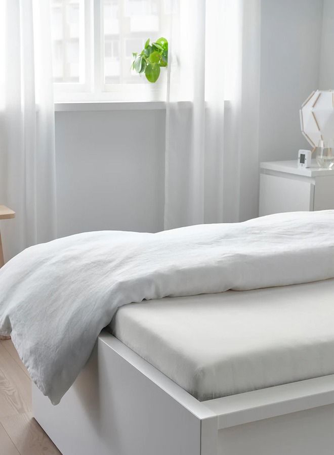 Single Fitted Bed Sheet White 90 x 200 cm  - Image 3