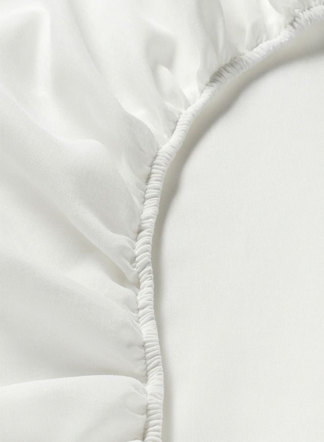 Single Fitted Bed Sheet White 90 x 200 cm  - Image 4
