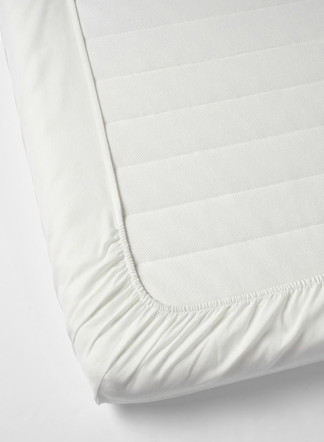 Single Fitted Bed Sheet White 90 x 200 cm  - Image 2