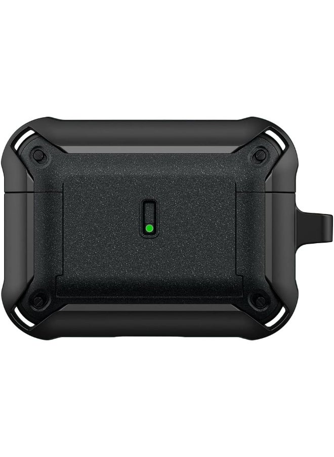 NALANDA - NALANDA Airpods 3 Case Cover with Keychain Clip, Sliding Secure Buckle Rugged Shell Protective Skin Compatible with Airpods 3rd Generation Case-Black - Image 1
