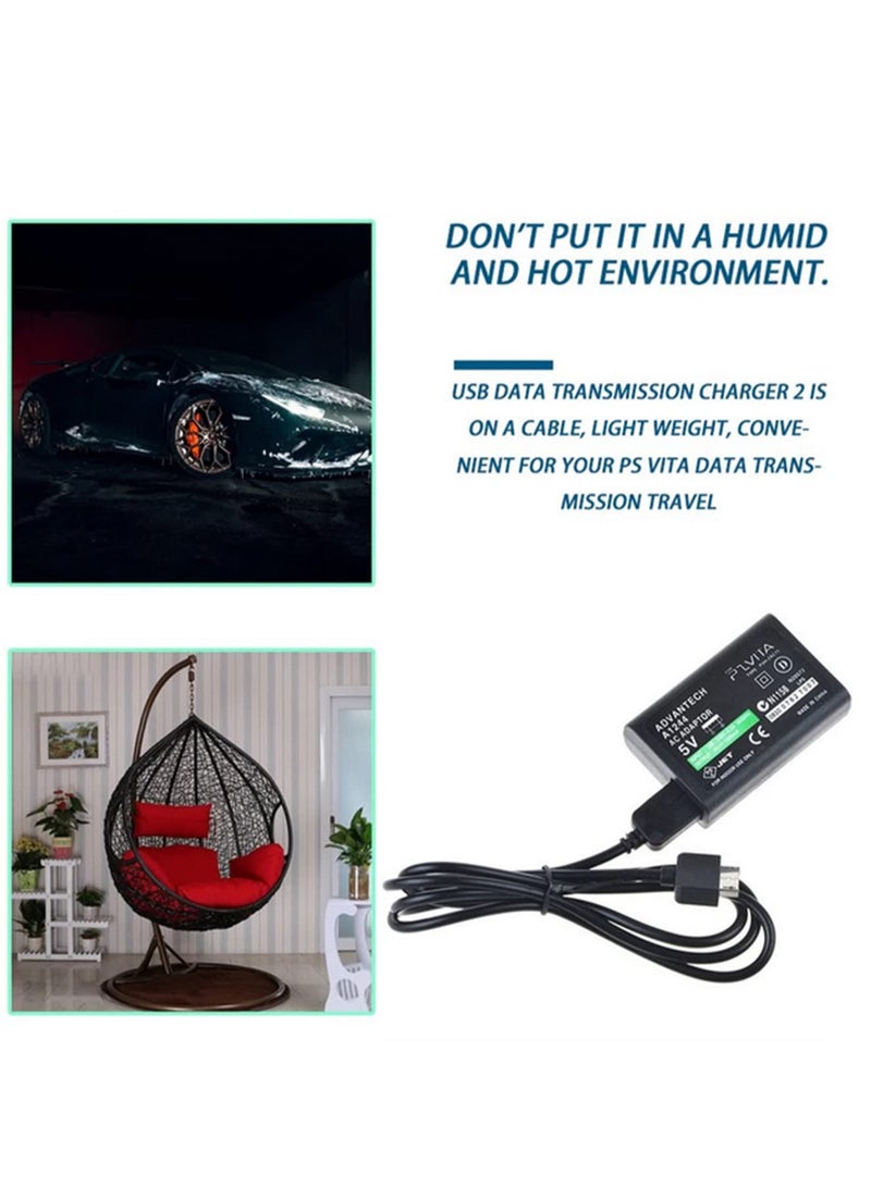 Stable Reliable Performance EU Plug AC Power Adapter Charger for Sony PS Vita PSV with USB Data Transfer Cable 2 in 1 Travel Friendly for PS Vita Accessories Wall Power Supply - Image 4