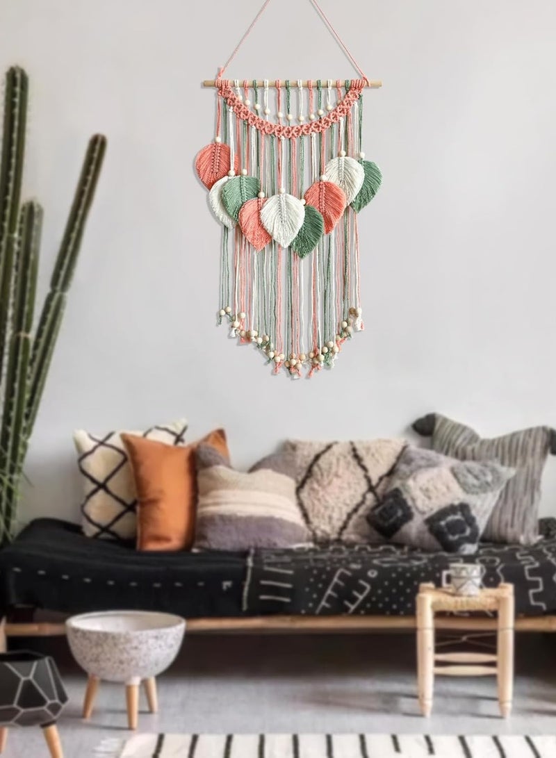 Antikiano Macrame Wall Hanging -Handmade Leaf Wall Tapestry,Boho Decorations for Bedroom Living Room Bathroom,Earthy Room Decor Aesthetic,Wedding Birthday for Women Girls - Image 4