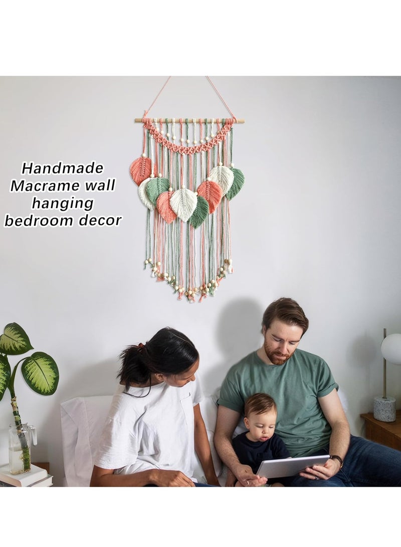 Antikiano Macrame Wall Hanging -Handmade Leaf Wall Tapestry,Boho Decorations for Bedroom Living Room Bathroom,Earthy Room Decor Aesthetic,Wedding Birthday for Women Girls - Image 5