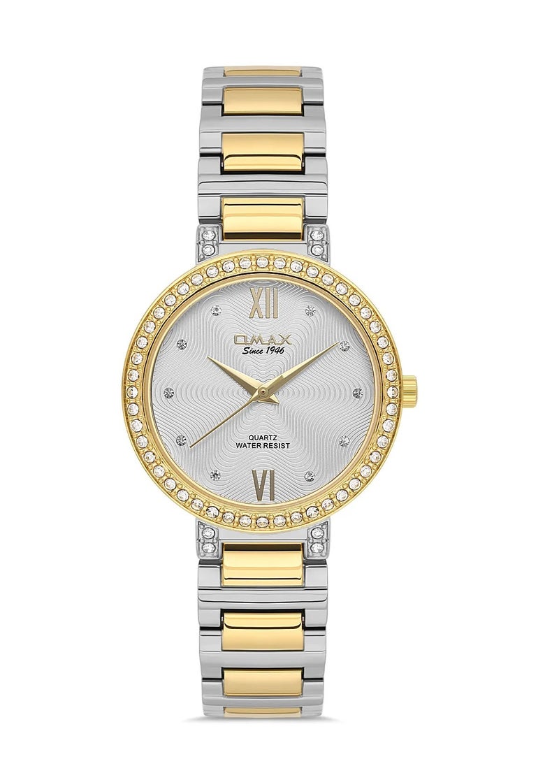 OMAX - Omax Women's Luxury Wristwatch, Watches for Women, Stainless Watches, Steel Band, White Dial, Waterproof Watch, 1 Year Warranty - Image 1