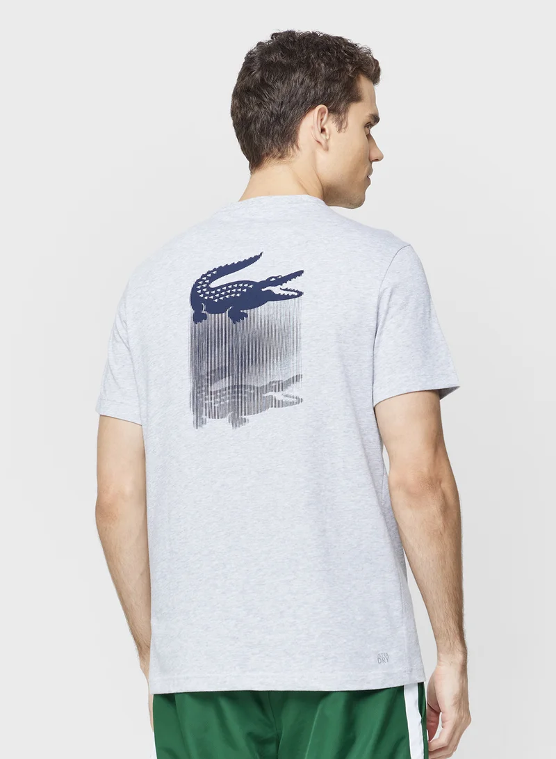 لاكوست Ultra Dry Printed Crew Neck T-Shirt