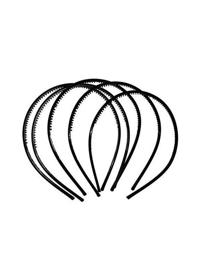 Truvic Pack of 5 Black Plastic Hairbands with Comb for Unisex - Image 1