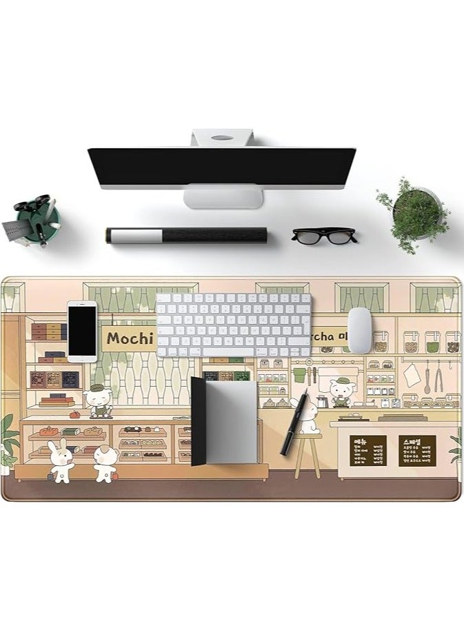 erorex Large Desk Mat Beige Anime Mouse Pad: XXL Extended Gaming Mousepad with Non-Slip Rubber Base, Cute Desk Accessory for Computer and Laptop, Ideal for Gaming and Office 31.5'' x 15.7'' - Image 5