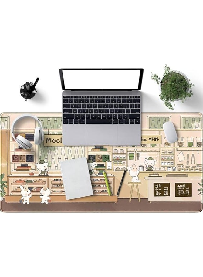 erorex Large Desk Mat Beige Anime Mouse Pad: XXL Extended Gaming Mousepad with Non-Slip Rubber Base, Cute Desk Accessory for Computer and Laptop, Ideal for Gaming and Office 31.5'' x 15.7'' - Image 4