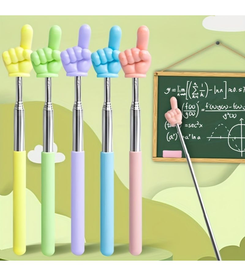 Pink Retractable Finger Reading Stick Pointer Teacher Teaching Aid - Image 1