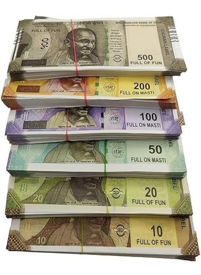 YOOKO Dummy Playing Money Fake Notes for Kids | Pretend Play Toy Currency | 120 Notes (20 × 6 Sets) | Multicolor | Gag & Learning Toy - Image 3