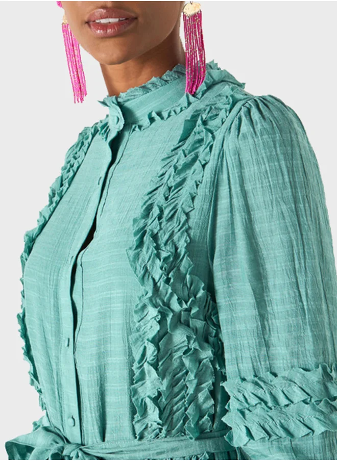2Xtremz Tie -Up Ruffle Detail Dress