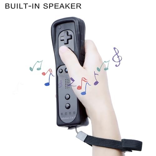 ECRABONE Wii Remotes and Nunchuck Controller 2 Pack, Wii Remote with Motion Plus Compatible with Wii & Wii U Console | Wii Remote Controller with Shock Function (Black + Blue) - Image 5