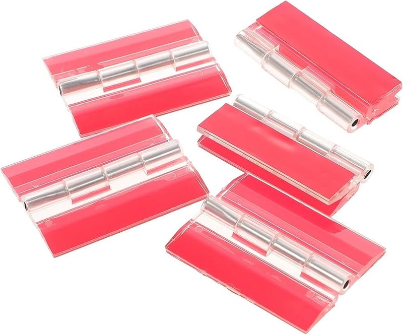 15Pcs Clear Acrylic Piano Hinge Hasp Self Adhesive Flush Mount Hinges - Image 1