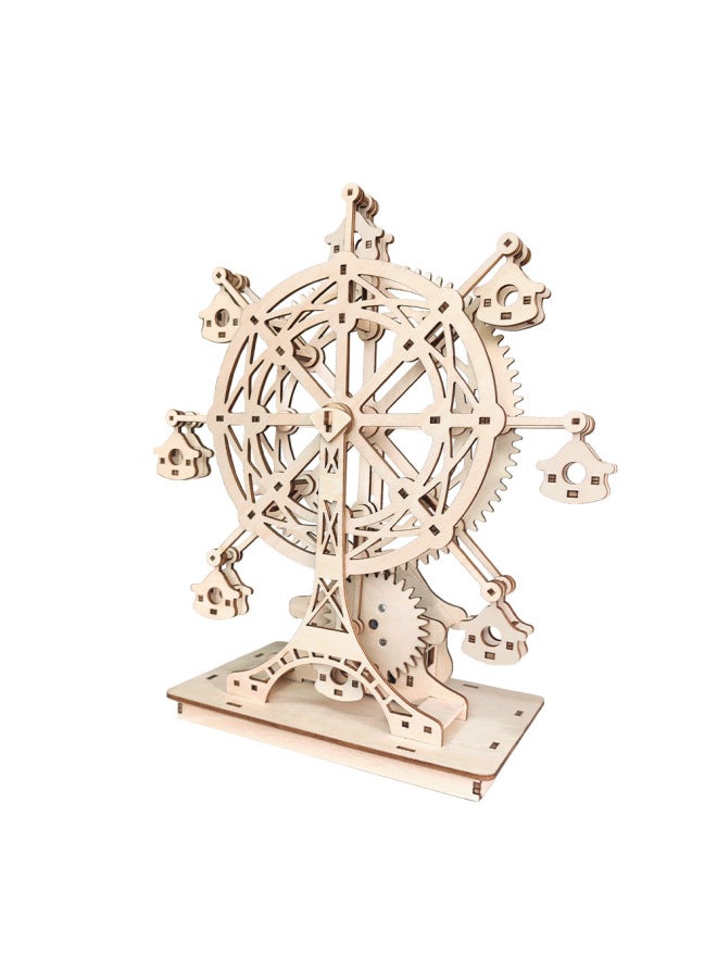 Rotating Ferris Wheel Music Box Handmade DIY Assembled Toys Creative Dynamic Music Box Wooden 3D Puzzle-Color:Customized Music Box According To Drawings - Image 4