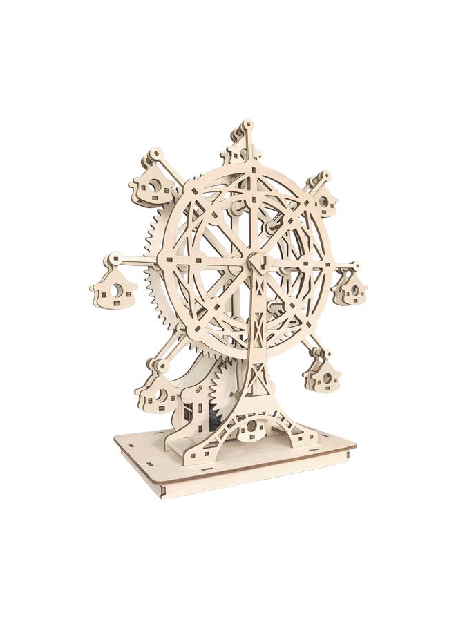 Rotating Ferris Wheel Music Box Handmade DIY Assembled Toys Creative Dynamic Music Box Wooden 3D Puzzle-Color:Customized Music Box According To Drawings - Image 3