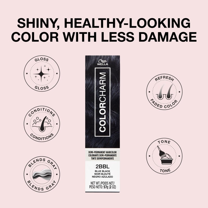 COLORCHARM Demi Permanent Hair Color | 2BBL Blue Black | Gloss, Refresh & Tone | 2 Fl Oz - Image 4
