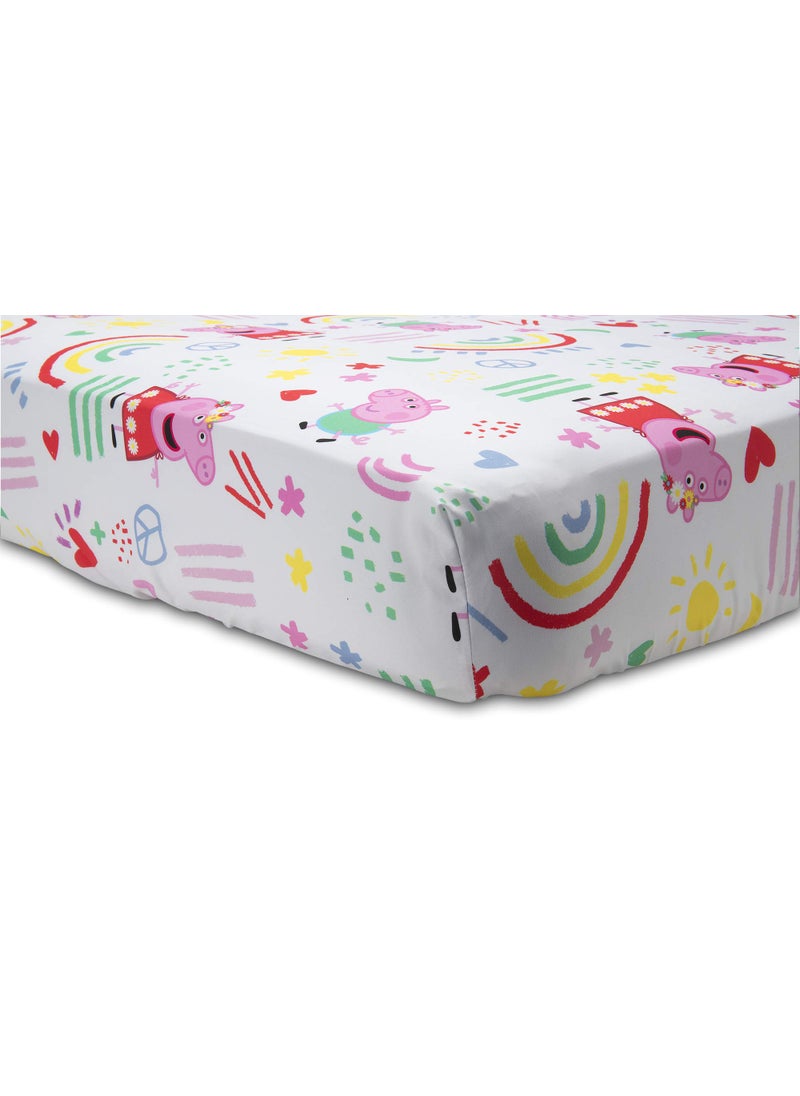 Peppa Pig Peppa Pig Be Nice & Kind 4 Piece Toddler Bedding Set - Includes Comforter  Sheet Set - Fitted and Top Sheet + Reversible Pillow Case for Girls Bed  Pink  - Image 4