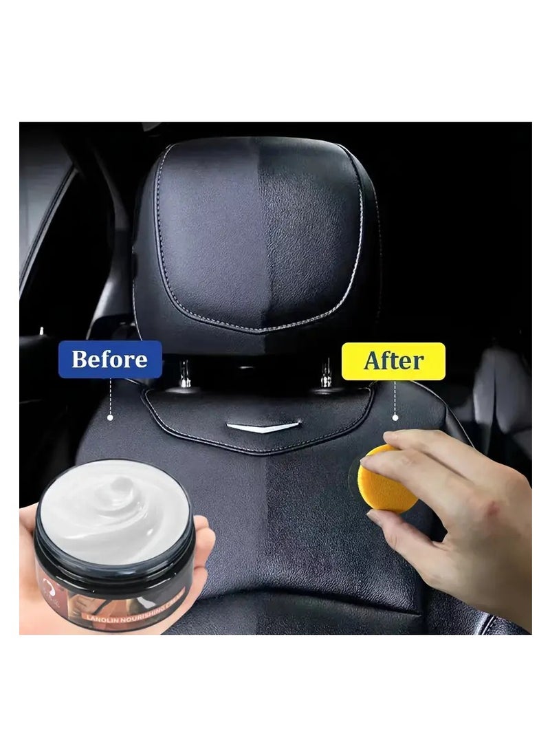Generic 1pc 100ml Car Leather Plastic Nourishing Repair Paste Restore Original Gloss Plastic Leather Parts Refurbishment Paste With Sponge Long Lasting Coating Paste  - Image 3