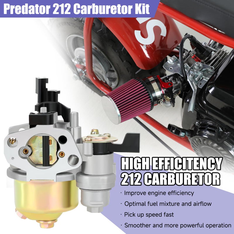 CILOYU 212cc Carburetor Exhaust Stage 1 Kit Replacement for Predator 212 224cc 196cc Coleman Mini Bike BT200X CT200U CT200U-EX Baja MB200 KT196 6.5HP GX200 Engine Go Kart Parts Throttle Assembly - Image 5