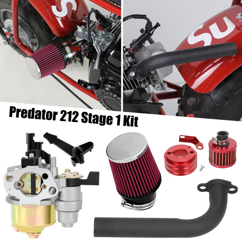 CILOYU 212cc Carburetor Exhaust Stage 1 Kit Replacement for Predator 212 224cc 196cc Coleman Mini Bike BT200X CT200U CT200U-EX Baja MB200 KT196 6.5HP GX200 Engine Go Kart Parts Throttle Assembly - Image 2