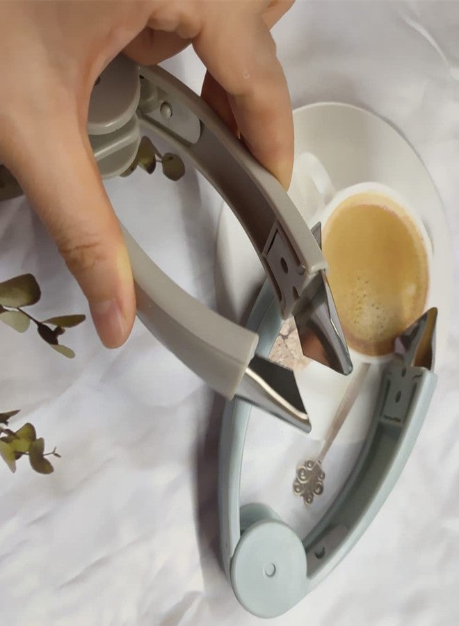 جيلوكيبو عبوة من قطعتين من مشبك إزالة سيقان الفراولة، أداة لتقشير عيون الطماطم والأناناس، أداة تقشير عيون الفواكه والخضراوات (رمادي، أزرق) - Image 4