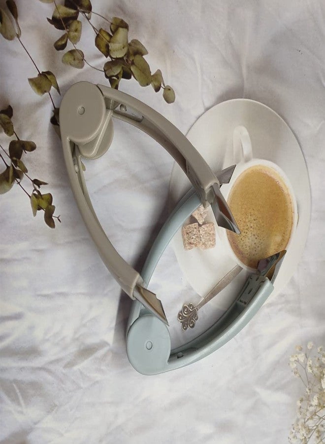 جيلوكيبو عبوة من قطعتين من مشبك إزالة سيقان الفراولة، أداة لتقشير عيون الطماطم والأناناس، أداة تقشير عيون الفواكه والخضراوات (رمادي، أزرق) - Image 5