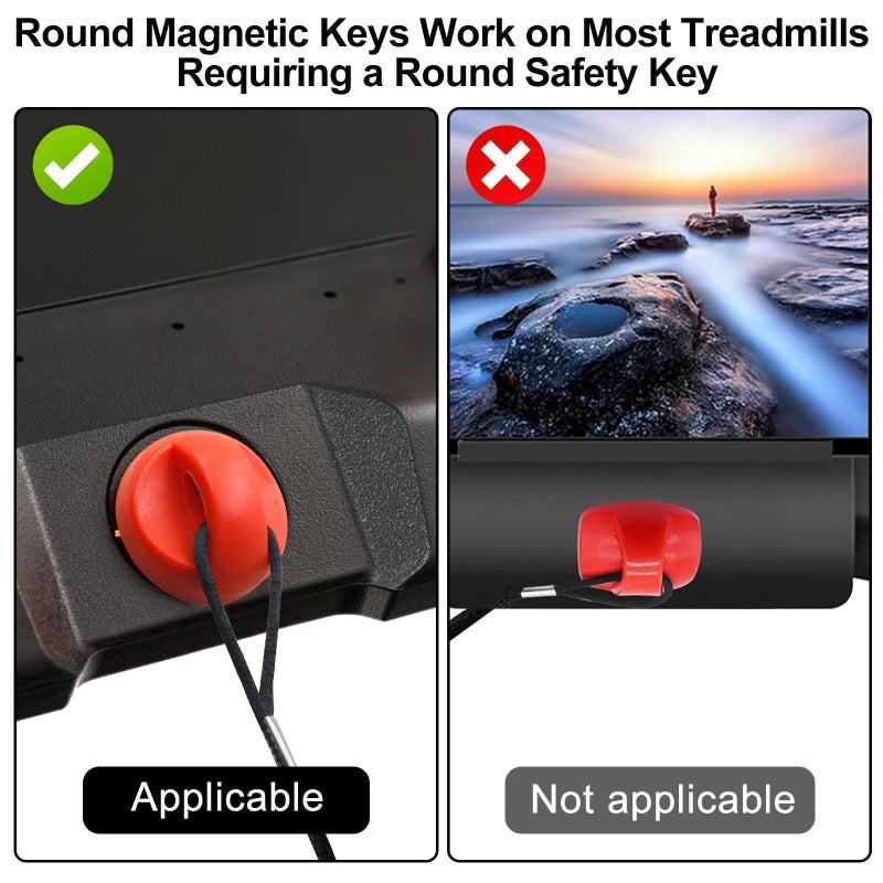 EEEKit Treadmill Magnet Safety Key, Universal Treadmill Key Replacement, Magnetic Emergency Stop Compatible with Image Reebok Epic Golds Gym Freemotion Healthrider Running Machine - Image 3