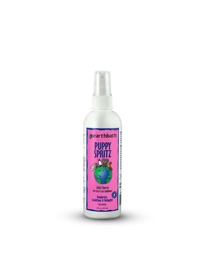 earthbath , Wild Cherry 3-in-1 Puppy Deodorizing Spritz - Dog Odor Eliminator for Strong Odor, Cruelty-Free Dog Cologne, Dog Wash Spray, Made in USA, Dog Bathing Supplies - 8 Oz (1 Pack) - Image 1